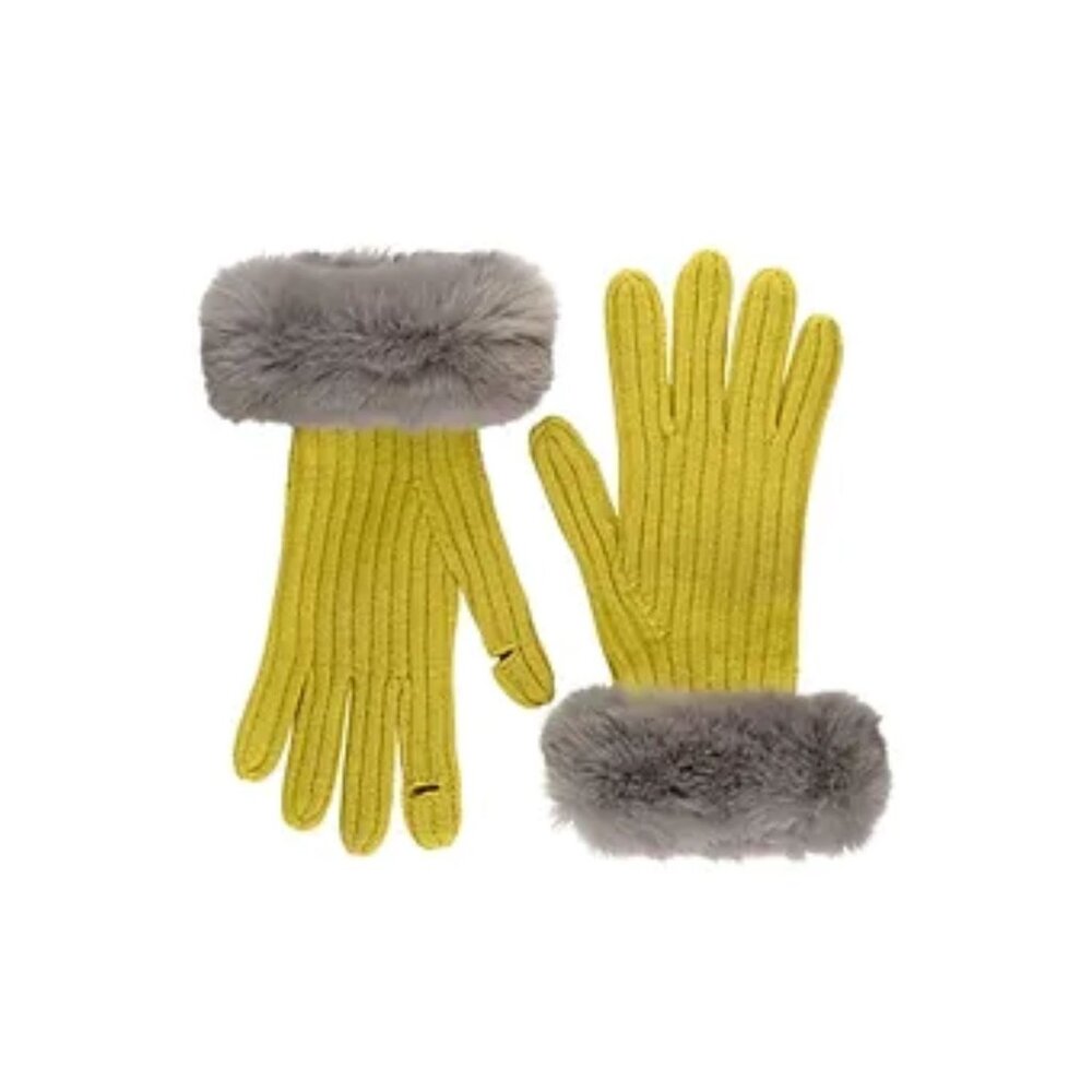 Faux Fur Cuff Texting Gloves